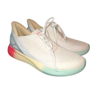 Kizik Athens Sneakers Women 9 Men 7.5 White Rainbow Gradient Hands-Free H1FC